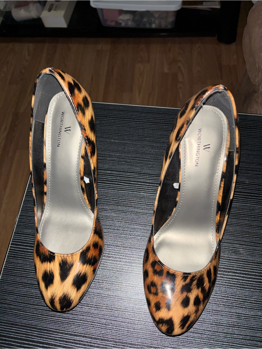 Worthington Leopard-Print Pointed Toe Heels - Black & Brown